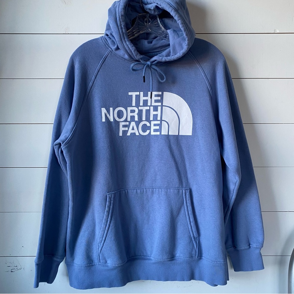 the north face blue hoodie (size large)